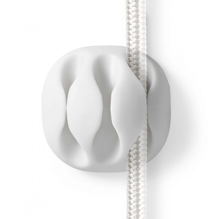 Nedis Cable Management | Cable Clip | Click and Go | 4 pcs | Number of slots: 3 Slots | Maximum cable thickness: 5.3 mm | TPE | White Nedis Cable Management | Cable Clip | Click and Go | 4 pcs | Number of slots: 3 Slots | Maximum cable thickness: 5.3 mm | TPE | White