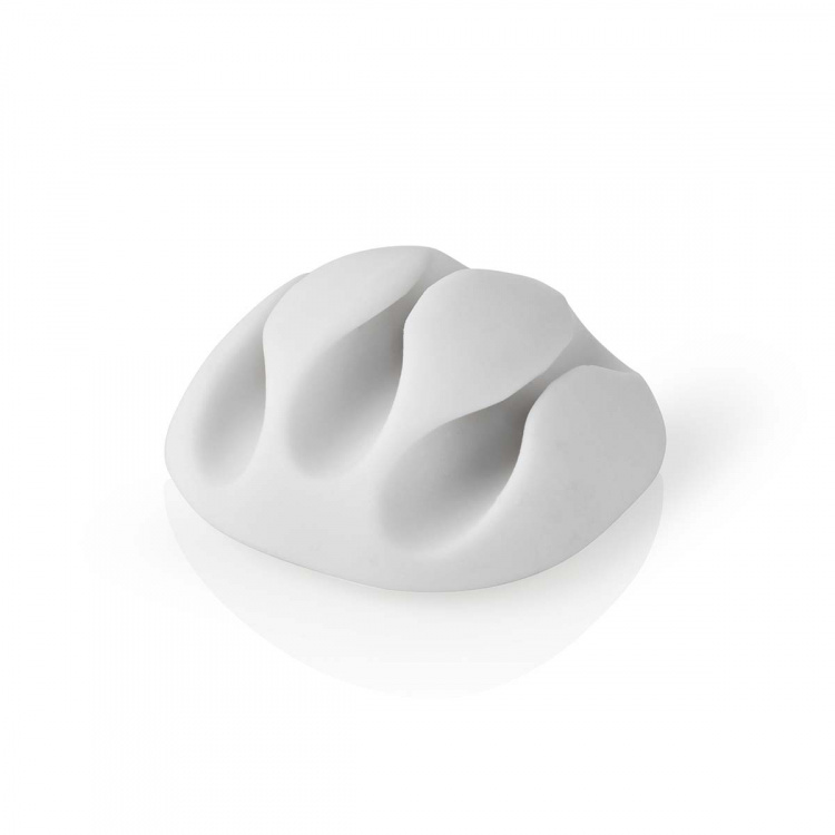 Nedis Cable Management | Cable Clip | Click and Go | 4 pcs | Number of slots: 3 Slots | Maximum cable thickness: 5.3 mm | TPE | White Nedis Cable Management | Cable Clip | Click and Go | 4 pcs | Number of slots: 3 Slots | Maximum cable thickness: 5.3 mm | TPE | White