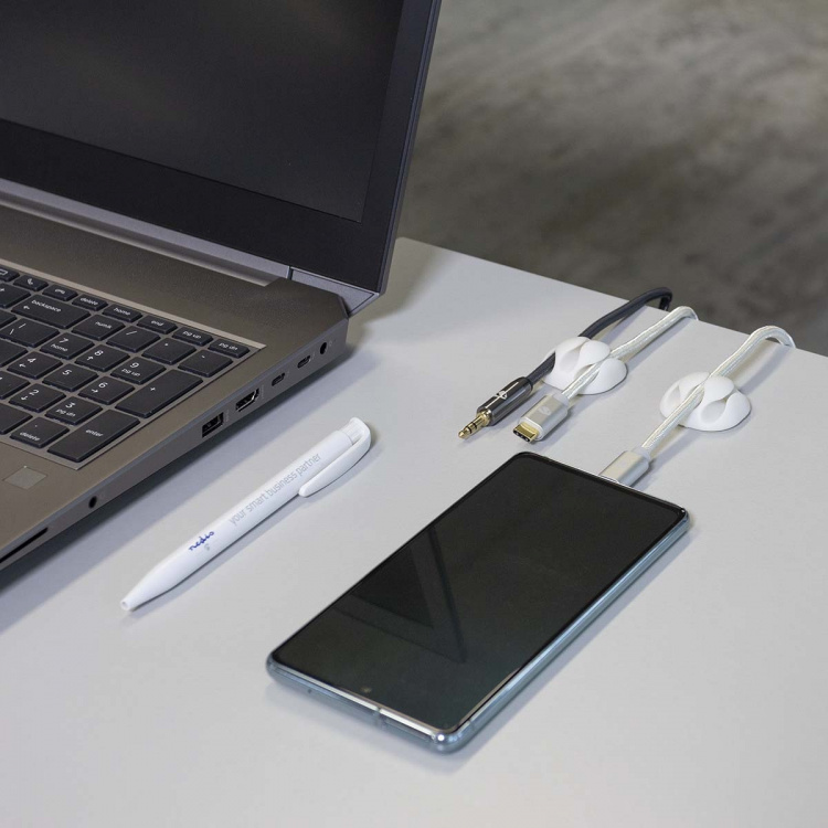 Nedis Cable Management | Cable Clip | Click and Go | 4 pcs | Number of slots: 3 Slots | Maximum cable thickness: 5.3 mm | TPE | White Nedis Cable Management | Cable Clip | Click and Go | 4 pcs | Number of slots: 3 Slots | Maximum cable thickness: 5.3 mm | TPE | White