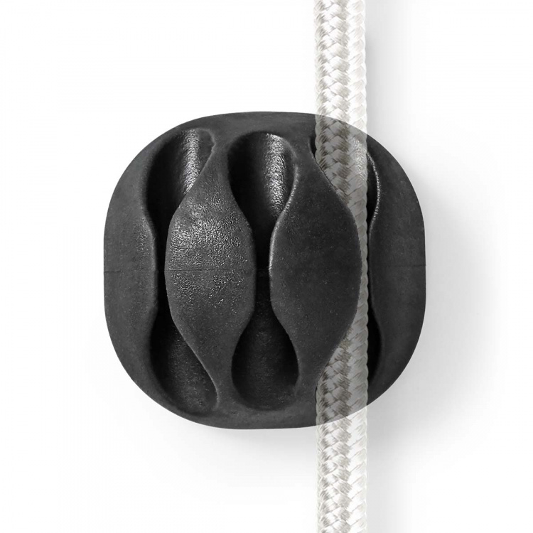 Nedis Cable Management | Cable Clip | Click and Go | 4 pcs | Number of slots: 3 Slots | Maximum cable thickness: 5.3 mm | TPE | Black Nedis Cable Management | Cable Clip | Click and Go | 4 pcs | Number of slots: 3 Slots | Maximum cable thickness: 5.3 mm | TPE | Black