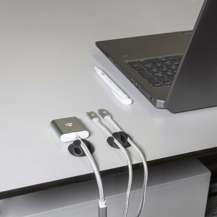 Nedis Cable Management | Cable Clip | Click and Go | 4 pcs | Number of slots: 3 Slots | Maximum cable thickness: 5.3 mm | TPE | Black Nedis Cable Management | Cable Clip | Click and Go | 4 pcs | Number of slots: 3 Slots | Maximum cable thickness: 5.3 mm | TPE | Black