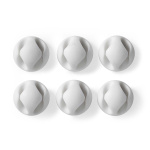 Nedis Cable Management | Cable Clip | Click and Go | 6 pcs | Number of slots: 2 Slots | Maximum cable thickness: 5.3 mm | TPE | White