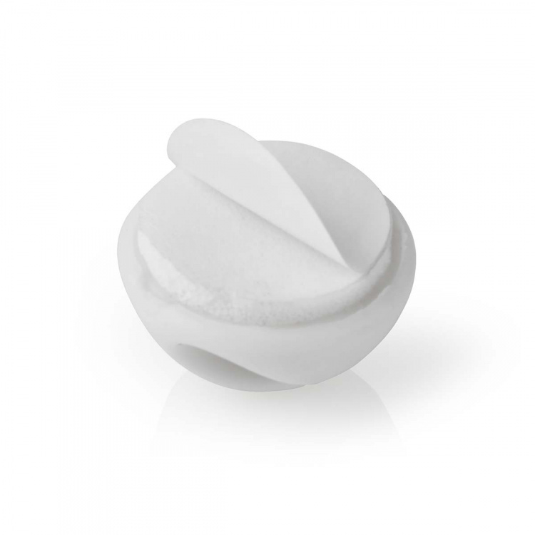 Nedis Cable Management | Cable Clip | Click and Go | 6 pcs | Number of slots: 2 Slots | Maximum cable thickness: 5.3 mm | TPE | White