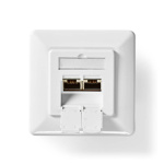 Nedis Network Wall Box | Flush Mount | 2 port(s) | CAT6a | Straight | Female | Gold Plated | PVC | White | Box Nedis Network Wall Box | Flush Mount | 2 port(s) | CAT6a | Straight | Female | Gold Plated | PVC | White | Box
