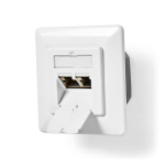 Nedis Network Wall Box | Flush Mount | 2 port(s) | CAT6a | Straight | Female | Gold Plated | PVC | White | Box Nedis Network Wall Box | Flush Mount | 2 port(s) | CAT6a | Straight | Female | Gold Plated | PVC | White | Box