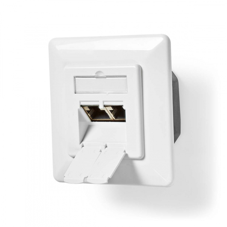 Nedis Network Wall Box | Flush Mount | 2 port(s) | CAT6a | Straight | Female | Gold Plated | PVC | White | Box Nedis Network Wall Box | Flush Mount | 2 port(s) | CAT6a | Straight | Female | Gold Plated | PVC | White | Box