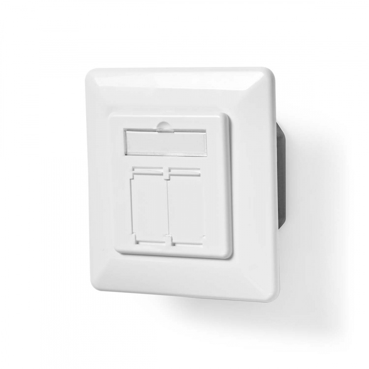 Nedis Network Wall Box | Flush Mount | 2 port(s) | CAT6a | Straight | Female | Gold Plated | PVC | White | Box Nedis Network Wall Box | Flush Mount | 2 port(s) | CAT6a | Straight | Female | Gold Plated | PVC | White | Box