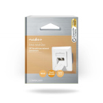 Nedis Network Wall Box | Flush Mount | 2 port(s) | CAT6a | Straight | Female | Gold Plated | PVC | White | Box Nedis Network Wall Box | Flush Mount | 2 port(s) | CAT6a | Straight | Female | Gold Plated | PVC | White | Box