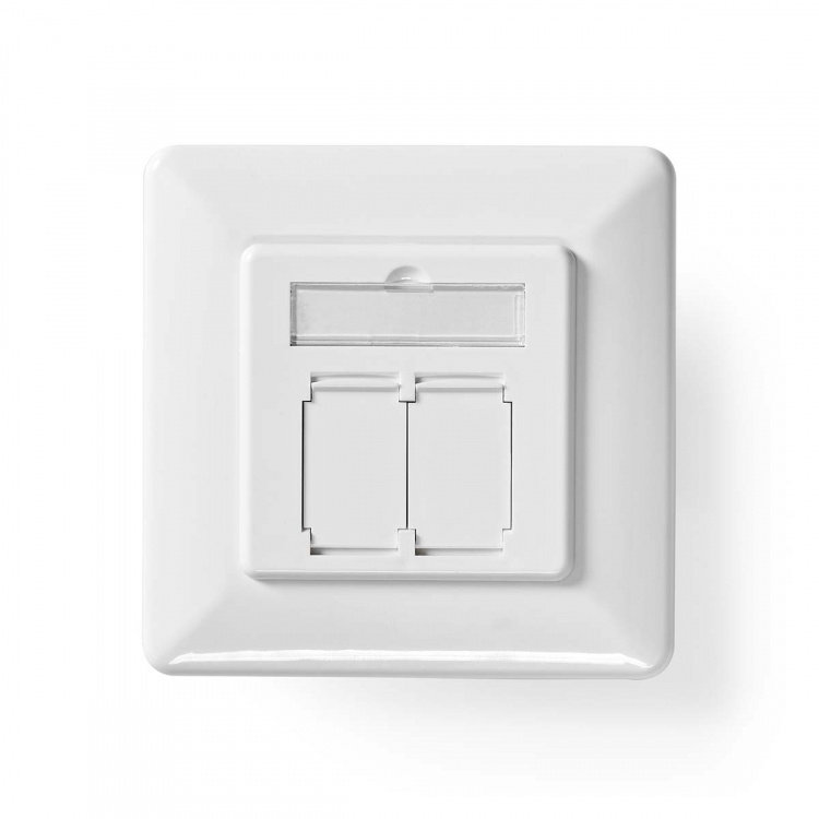 Nedis Network Wall Box | Flush Mount | 2 port(s) | CAT6 | Straight | Female | Gold Plated | PVC | White | Box Nedis Network Wall Box | Flush Mount | 2 port(s) | CAT6 | Straight | Female | Gold Plated | PVC | White | Box