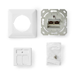 Nedis Network Wall Box | Flush Mount | 2 port(s) | CAT6 | Straight | Female | Gold Plated | PVC | White | Box Nedis Network Wall Box | Flush Mount | 2 port(s) | CAT6 | Straight | Female | Gold Plated | PVC | White | Box