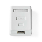Nedis Network Wall Box | On-Wall | 1 port(s) | STP CAT6 | Straight | Female | Gold Plated | PVC | White | Envelope