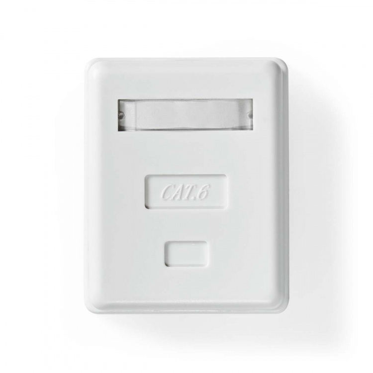 Nedis Network Wall Box | On-Wall | 1 port(s) | STP CAT6 | Straight | Female | Gold Plated | PVC | White | Envelope