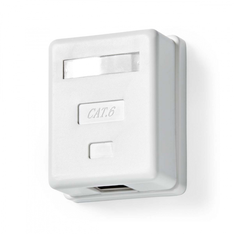 Nedis Network Wall Box | On-Wall | 1 port(s) | STP CAT6 | Straight | Female | Gold Plated | PVC | White | Envelope
