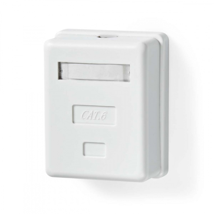 Nedis Network Wall Box | On-Wall | 1 port(s) | STP CAT6 | Straight | Female | Gold Plated | PVC | White | Envelope
