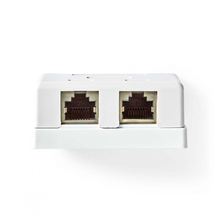 Nedis Network Wall Box | Surface Mount | 2 port(s) | STP CAT6 | Straight | Female | Gold Plated | PVC | White | Envelope Nedis Network Wall Box | Surface Mount | 2 port(s) | STP CAT6 | Straight | Female | Gold Plated | PVC | White | Envelope