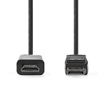 Nedis DisplayPort Cable | DisplayPort Male | HDMI™ Connector | 4K@30Hz | Nickel Plated | 1.00 m | Round | PVC | Anthracite | Box