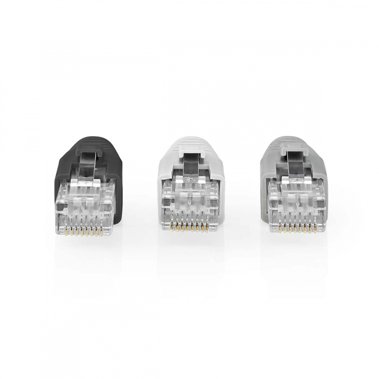 Nedis RJ45 Connector | RJ45 Pass Through | Solid/Stranded UTP CAT6 | Straight | Gold Plated | 10 pcs | Polycarbonate | Black / Grey / White | Box