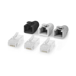 Nedis RJ45 Connector | RJ45 Pass Through | Solid/Stranded UTP CAT6 | Straight | Gold Plated | 10 pcs | Polycarbonate | Black / Grey / White | Box