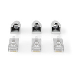 Nedis RJ45 Connector | RJ45 Pass Through | Solid/Stranded FTP CAT6a | Straight | Gold Plated | 10 pcs | Polycarbonate | Black / Grey / White | Box Nedis RJ45 Connector | RJ45 Pass Through | Solid/Stranded FTP CAT6a | Straight | Gold Plated | 10 pcs | Polycarbonate | Black / Grey / White | Box
