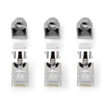 Nedis RJ45 Connector | RJ45 Pass Through | Solid/Stranded FTP CAT7 | Straight | Gold Plated | 10 pcs | PVC | Black / Grey / White | Box