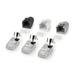 Nedis RJ45 Connector | RJ45 Pass Through | Solid/Stranded FTP CAT7 | Straight | Gold Plated | 10 pcs | PVC | Black / Grey / White | Box