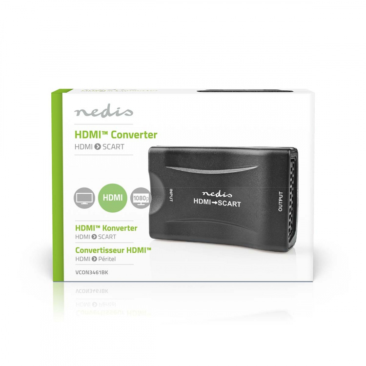 Nedis HDMI™ Converter | HDMI™ Input | SCART Female | 1-way | 1080p | 1.2 Gbps | ABS | Black Nedis HDMI™ Converter | HDMI™ Input | SCART Female | 1-way | 1080p | 1.2 Gbps | ABS | Black