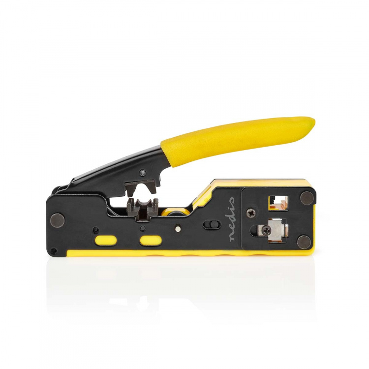 Nedis Crimp pliers | CAT5 / CAT5e / CAT6 / CAT6a / CAT7 / RJ12 / RJ45 | Cutting / Plier / Stripping | Rubber / Steel | Black / Yellow Nedis Crimp pliers | CAT5 / CAT5e / CAT6 / CAT6a / CAT7 / RJ12 / RJ45 | Cutting / Plier / Stripping | Rubber / Steel | Black / Yellow