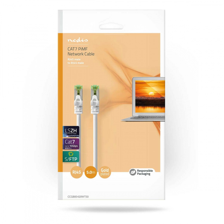 Nedis CAT7 Cable | S/FTP | RJ45 Male | RJ45 Male | 3.00 m | Round | LSZH | White | Box