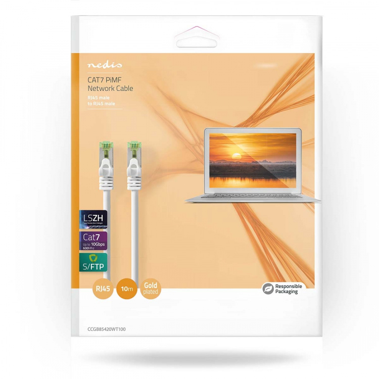 Nedis CAT7 Cable | S/FTP | RJ45 Male | RJ45 Male | 10.0 m | Round | LSZH | White | Box