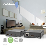 Nedis HDMI™ Extender | Over Cat6 | up to 60.0 m | 4K@60Hz | 18 Gbps | Metal | Anthracite
