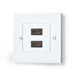 Nedis HDMI™ Wall Box | 2x HDMI™ Female | 4K@60Hz | HDMI™ Output | Black | 18 Gbps | Gold Plated | Envelope