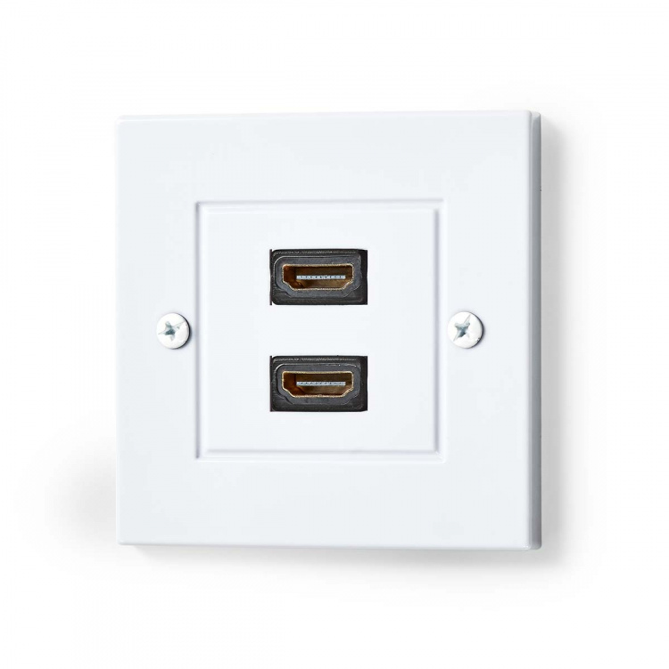 Nedis HDMI™ Wall Box | 2x HDMI™ Female | 4K@60Hz | HDMI™ Output | Black | 18 Gbps | Gold Plated | Envelope