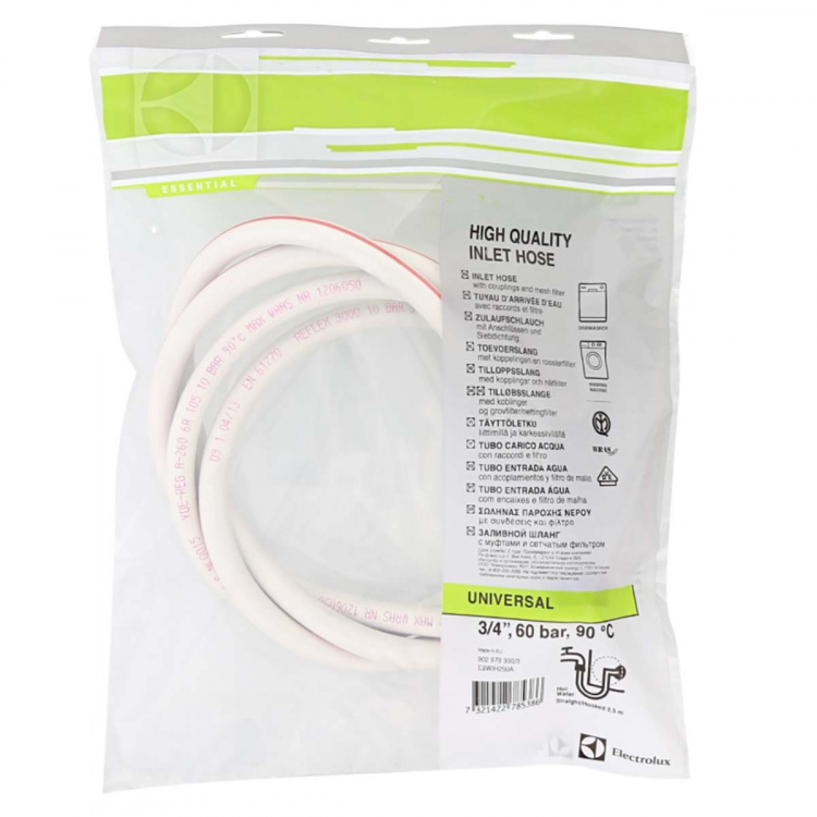 Electrolux E2WIH250A Inlet Hose 3/4\'\' Straight - 3/4\'\' Angled 10 bar 90 °C 2.50 m