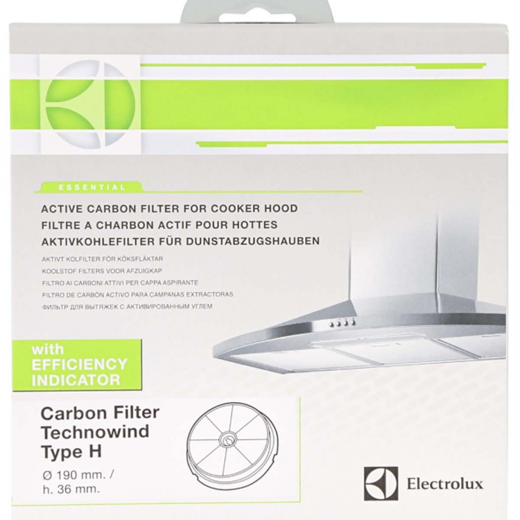 Electrolux E3CFWH Technowind Type H carbon filter extractor hood 190 x 38 mm