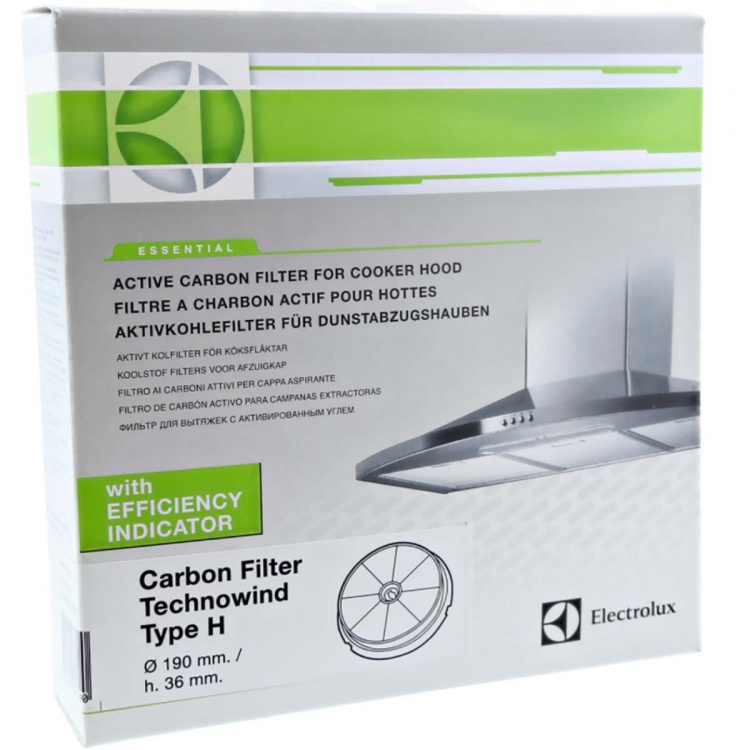 Electrolux E3CFWH Technowind Type H carbon filter extractor hood 190 x 38 mm