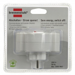 brennenstuhl Power Socket Splitter On/Off Switch 1x Plug With Earth Contact / 2x Euro White