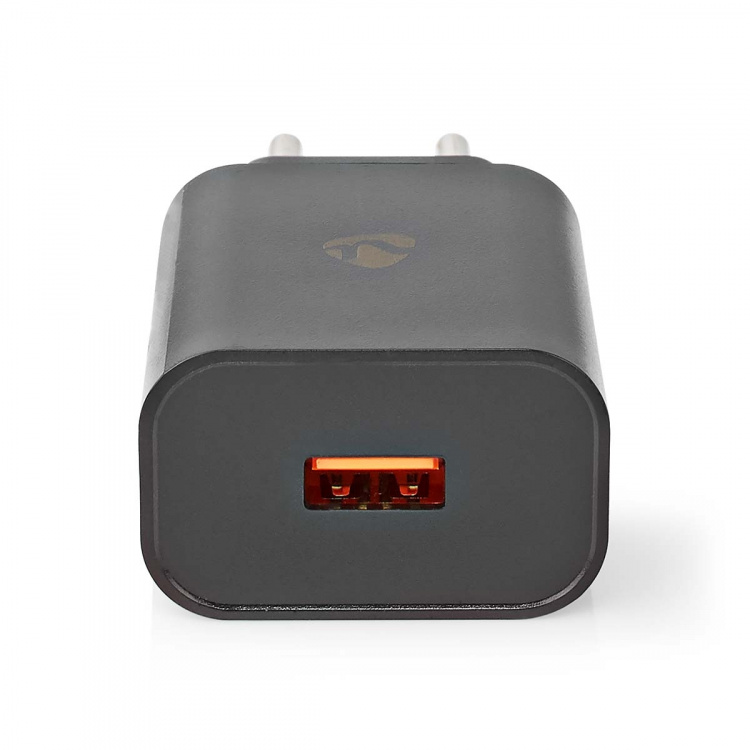 Nedis Wall Charger | Quick charge feature | 1.5 / 2.0 / 3.0 A | Number of outputs: 1 | USB-A | No Cable Included | Automatic Voltage Selection | Black