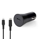 Nedis Car Charger | 1.67 / 2.22 / 3.0 A | Number of outputs: 1 | Port type: USB-C™ | Lightning 8-Pin (Loose) Cable | 1.00 m | Automatic Voltage Selection Nedis Car Charger | 1.67 / 2.22 / 3.0 A | Number of outputs: 1 | Port type: USB-C™ | Lightning 8-Pin (Loose) Cable | 1.00 m | Automatic Voltage Selection