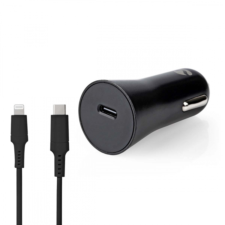 Nedis Car Charger | 1.67 / 2.22 / 3.0 A | Number of outputs: 1 | Port type: USB-C™ | Lightning 8-Pin (Loose) Cable | 1.00 m | Automatic Voltage Selection Nedis Car Charger | 1.67 / 2.22 / 3.0 A | Number of outputs: 1 | Port type: USB-C™ | Lightning 8-Pin (Loose) Cable | 1.00 m | Automatic Voltage Selection