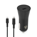 Nedis Car Charger | 1.67 / 2.22 / 3.0 A | Number of outputs: 1 | Port type: USB-C™ | Lightning 8-Pin (Loose) Cable | 1.00 m | Automatic Voltage Selection Nedis Car Charger | 1.67 / 2.22 / 3.0 A | Number of outputs: 1 | Port type: USB-C™ | Lightning 8-Pin (Loose) Cable | 1.00 m | Automatic Voltage Selection