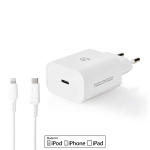 Nedis Wall Charger | PD3.0 20W | Quick charge feature | 1.67 / 2.22 / 3.0 A | Number of outputs: 1 | USB-C™ | Lightning 8-Pin (Loose) Cable | 1.00 m | Automatic Voltage Selection | White