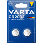Varta Lithium Button Cell Battery CR2032 | 3 V DC | 230 mAh | 2-Blister | Silver