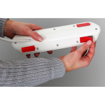 brennenstuhl Estilo 6-way corner socket strip with high-quality stainless steel surface for kitchen and office (desk socket with 4x protective contact sockets, 2x Euro sockets, incl. USB charging function) silver / white brennenstuhl Estilo 6-way corner socket strip with high-quality stainless steel surface for kitchen and office (desk socket with 4x protective contact sockets, 2x Euro sockets, incl. USB charging function) silver / white