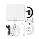 Nedis Indoor HDTV Antenna | Active | FM / UHF / VHF | Reception range: 0-25 km | LTE700 | Gain: 30 dB | ABS | White Nedis Indoor HDTV Antenna | Active | FM / UHF / VHF | Reception range: 0-25 km | LTE700 | Gain: 30 dB | ABS | White