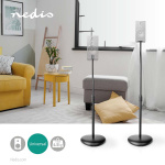 Nedis Speaker Mount | Compatible with: Universal | Floor | 4.5 kg | Height Adjustable | ABS / Steel | Black