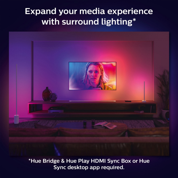 Philips Hue Gradient Signe Golvlampa Vit Philips Hue Gradient Signe Golvlampa Vit