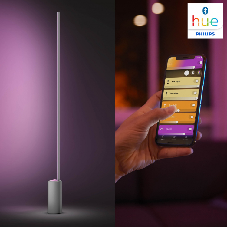Philips Hue Gradient Signe Golvlampa Wh/Color Svart Philips Hue Gradient Signe Golvlampa Wh/Color Svart