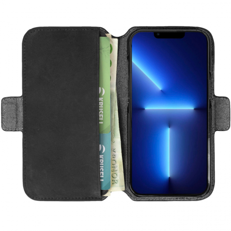 Krusell Leather Phone Wallet iPhone 13 Pro Black Krusell Leather Phone Wallet iPhone 13 Pro Black