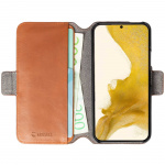Krusell Leather Phone Wallet Galaxy S22 Cognac Krusell Leather Phone Wallet Galaxy S22 Cognac