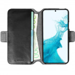 Krusell Leather Phone Wallet Galaxy S22+ Black Krusell Leather Phone Wallet Galaxy S22+ Black